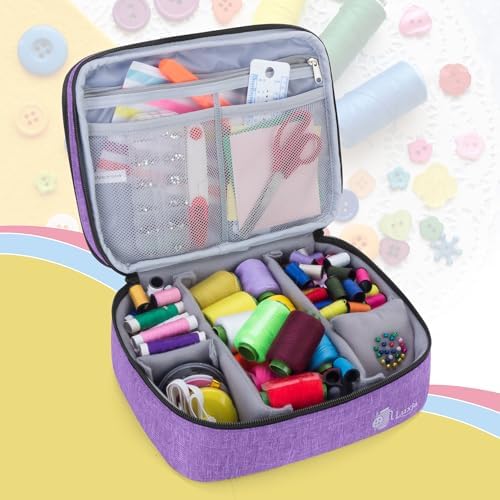 Luxja Double-Layer Medium Sewing Organizer, Purple
