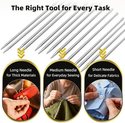 35pcs Steel Needles for Hand Sewing with Threaders Tape Measure