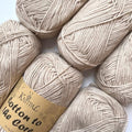 Cotton to The Core #3 DK Cotton Yarn, 6-Pack (852Yds/300G), Almond Tan