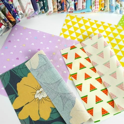 200pcs 10cm x 10cm Floral Cotton Fabric Squares