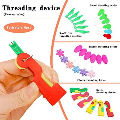 Fedmut 33 Pcs Needle Threaders Set, 5 Types Plastic Needle Threading