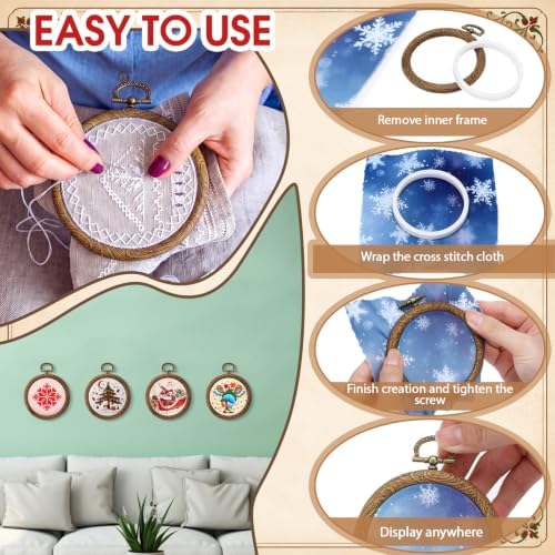Burbell 15 Pcs 2.4 Inch Round Embroidery Hoops Frame