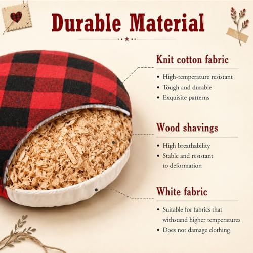WRINGKIT 2 Pack Tailor's Ham, Solid Seam Roll Set, Red and Black Plaid