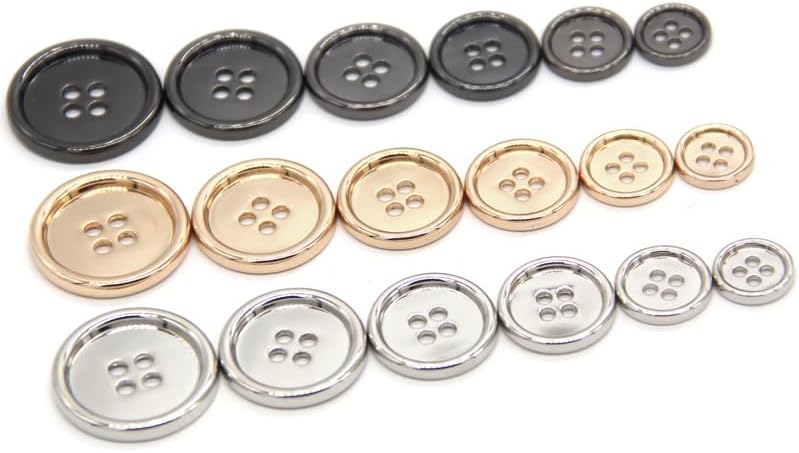 4 Holes Light Metal Round Buttons for Clothing Coat Suit Jacket Knit