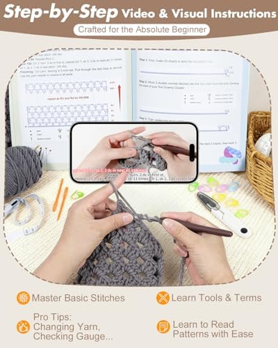 Arborthread Crochet Kit for Beginners, Easy All-Season Pocket Shawl