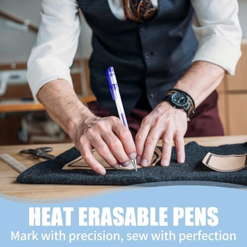8 Pcs Heat Erasable Pens for Fabric with 64 Refills for Sewing