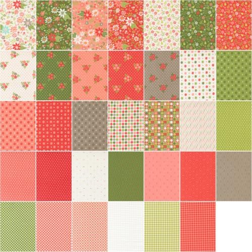Sherri and Chelsi Poinsettia and Pear Jelly Roll 40 2.5-inch Strips