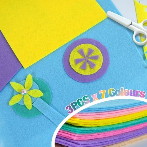 Felt Fabric Sheets 8 x 12 Inches, 21 PCS Pastel Felt Sheets for