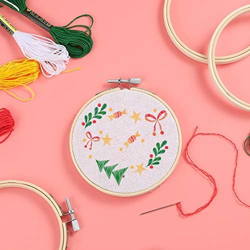 Caydo 20PCS 3 Inch Embroidery Hoop, Small Cross Stitch Hoop for