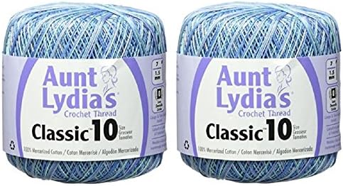 Aunt Lydia's Crochet Thread - Variegated - Size 10 - (2-Pack) Ocean