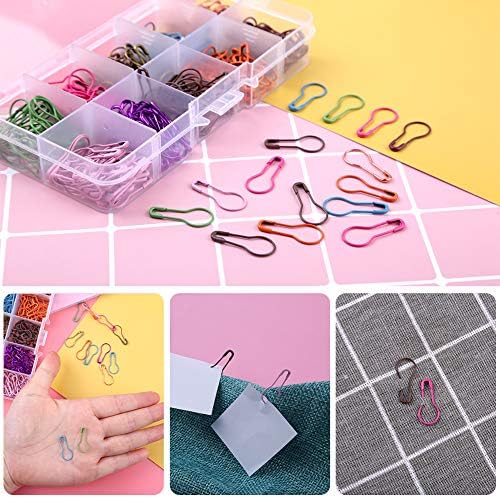 Mayboos 300 Pcs Crochet Stitch Markers, 10 Colors Calabash Safety Bulb