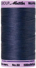 Mettler Silk-Finish Solid Cotton Thread, 547 yd/500m, True Navy