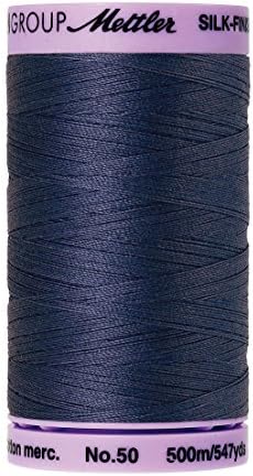 Mettler Silk-Finish Solid Cotton Thread, 547 yd/500m, True Navy