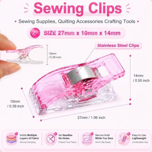 300PCS Sewing Pins & 50PCS Sewing Clips for Quilting, Sewing, Crafts