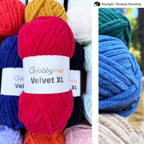 Velvet XL Chenille Yarn - 100g / 74yds (Strawberry, 1 Skein)