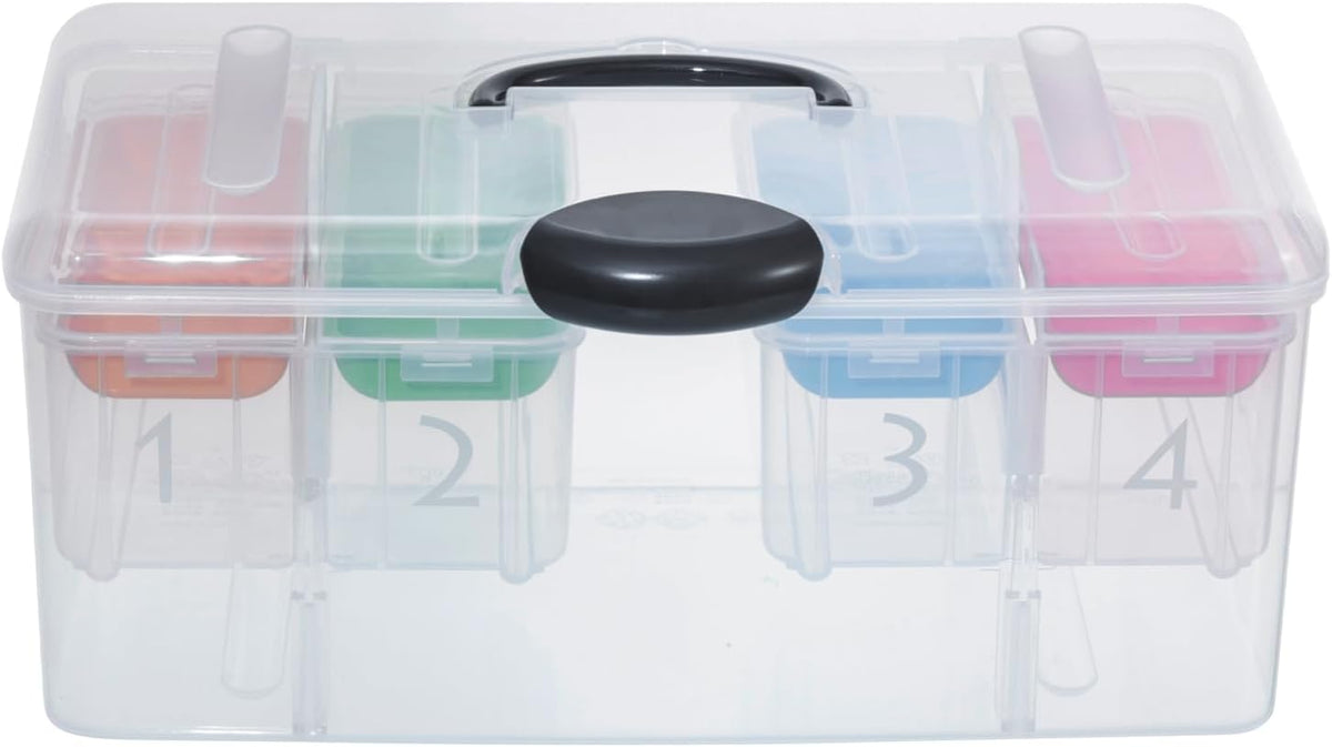 MyGift 15 Inch Clear Stackable Utility Storage Bin, Arts and Crafts