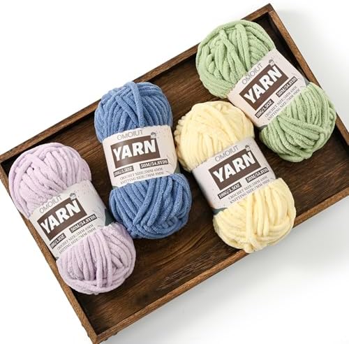 Fluffy Chunky Chenille Crochet Yarn, Baby Yarn for Crocheting Soft