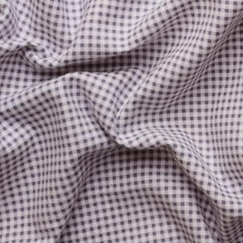 Mook Fabrics Flannel PRT Gingham, Grey Cut by The Yard