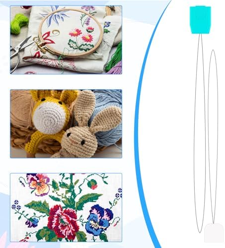 20 Pcs Punch Needle Threaders 7.87 Inch Long Threader for Embroidery