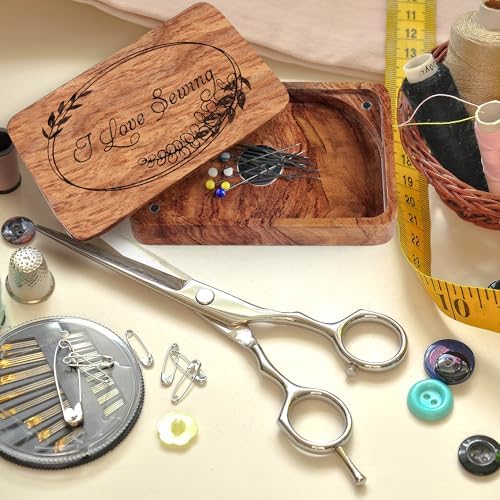 SAVINA Sewing Needle Storage Box - DIY Wooden Sewing Pins Organizer.