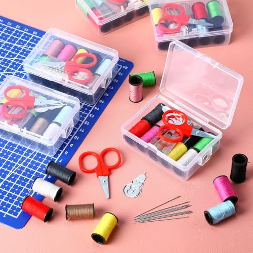 Wavwavw 24 Pcs Mini Travel Sewing Kit Small Sewing Kit Beginner DIY