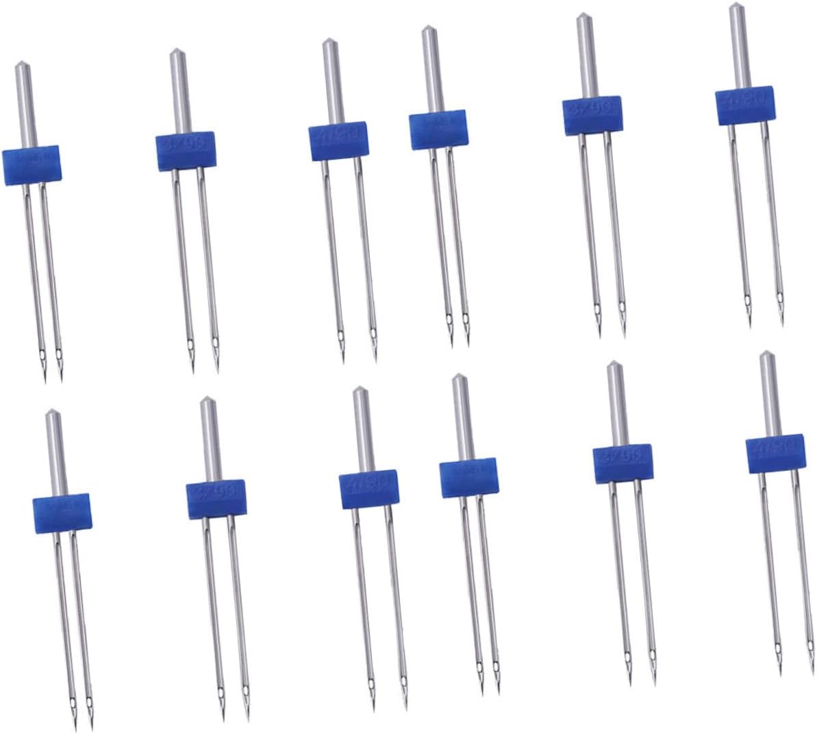 12Pcs Sewing Machine Twin Needles, Double Point Metal Set for Home Use