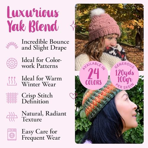 Off-The-Yak Wool Yarn Worsted Weight, 3-Pack (360Yds/300G), Pale Pink