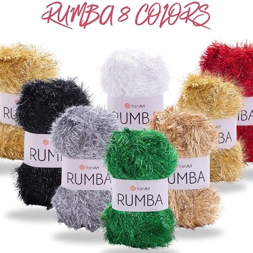 YarnArt Rumba Eyelash Fun Fur Yarn - Luxury Long Hair Yarn with