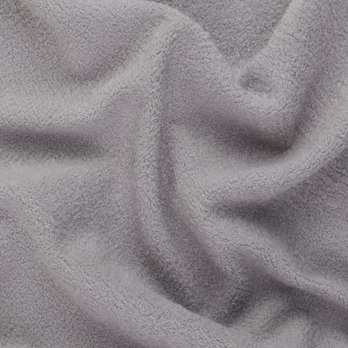 Mook Fabrics Solid Blaze Fleece [90in. Wide], Grey Cut by The Yard