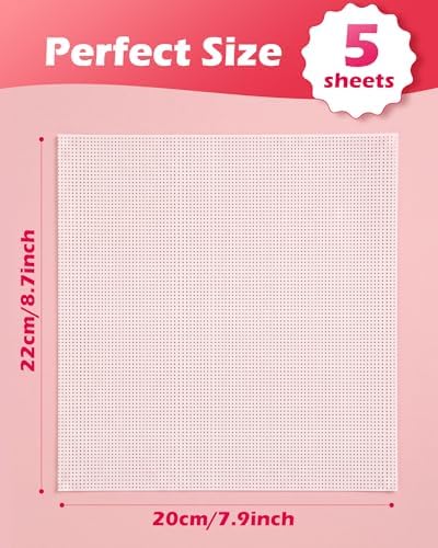 Zplontya 5 Pack Water Soluble Cross Stitch Canvas 14 Count Pre-Cut