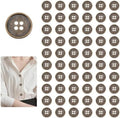 60Pcs Antique Brass Sew on Metal Buttons, 20 x 20 mm Round Retro