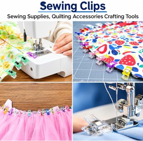 50 PCS Large Sewing Clips, 7 Bright Colors Multipurpose Quilt Clips