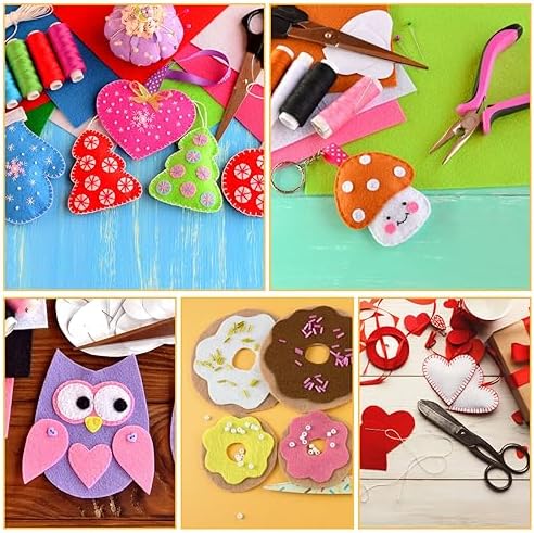 10Pcs Felt Sheets Fabric, 7" x 11" Soft Felt Squares for Craft