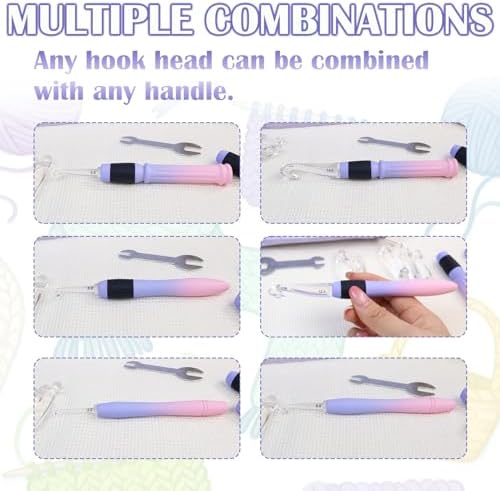 Lewhoo 17 Sizes Ergonomic Crochet Hook Set, 2.5mm-14.0mm
