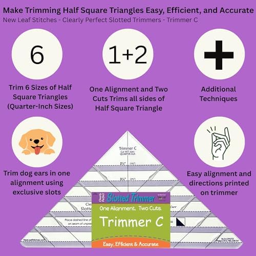 Cleary Perfect Slotted Trimmer C by New Leaf Stitches – Quilting Ruler