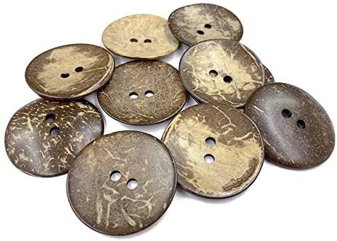 AMORNPHAN 10 PCS 2 Inch 50mm Brown Thick Natural Wooden Large Coconut