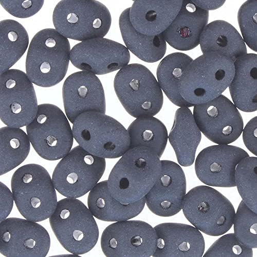 Matubo SuperDuo Beads 2.5x5mm (22.5 Gram Tube, Jet Matte)