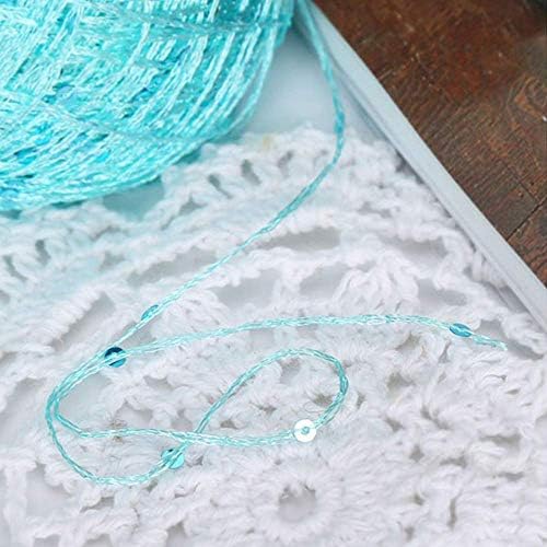 CLISIL White Colorful Sequin Yarn, Sparkle Yarn, 100g