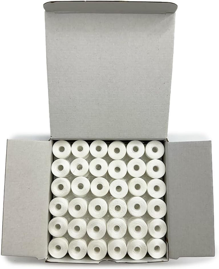 HAYLING Prewound Bobbin Thread, Sideless, 144pcs Type L Size (SA155)