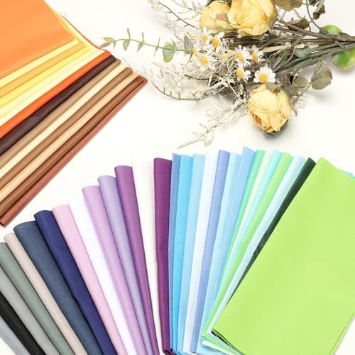 PATIKIL Cotton Fabric Bundles, 7 Pcs 10 x 10 Inch Fat Quarter Solid