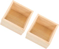 2pcs Unfinished Wooden Craft Storage Box Organizer Open Design Beige