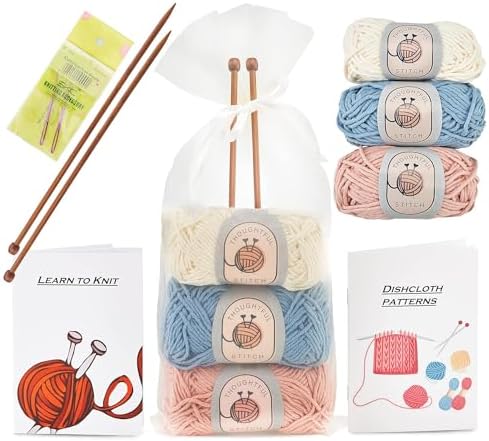 Thoughtful Stitch Knitting Kit for Beginners Adults & Kid Friendly- Complete Knitting Kit - Field & Needlecraft