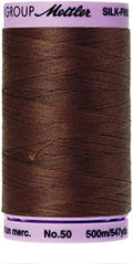Mettler Silk-Finish Solid Cotton Thread, 547 yd/500m, Friar Brown