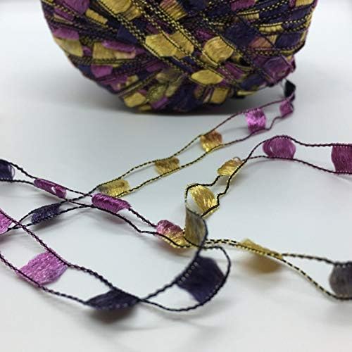 Berlini Ladder Ribbon Maxi Yarn #139 Viking - Purples, Yellow-Gold