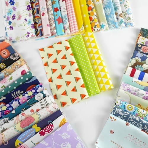 200pcs 10cm x 10cm Floral Cotton Fabric Squares