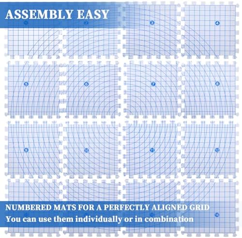 Threehoney 16-Piece Blocking Mats with 250 T-Pins
