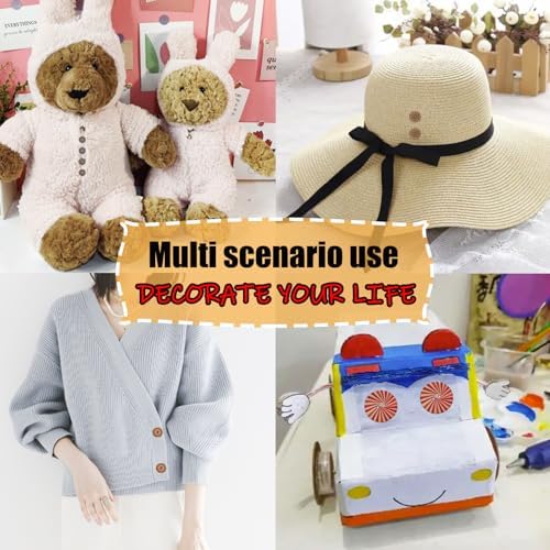 Lilaly 50 PCS 1 inch (25mm) 2 Holes Buttons, Vintage Wood Buttons, for