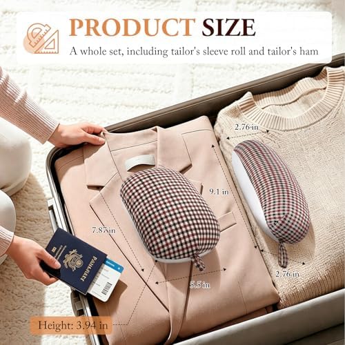 Buzzlett 2 Pcs Tailor's Ham and Seam Roll Set, Pressing Tools for