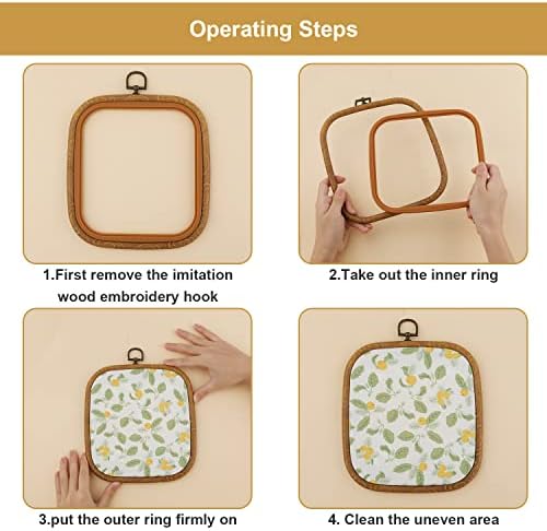Square Embroidery Hoop, 6.5 Inch Resin Cross Stitch Hoop Punch Needle