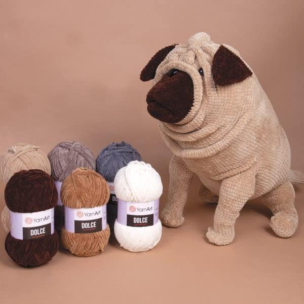 YarnArt Dolce Chenille Yarn – Soft Velvet Yarn for Amigurumi, Plush